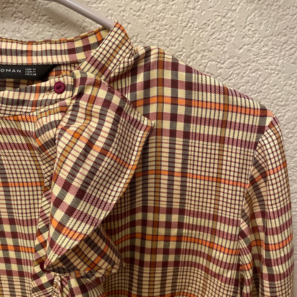 Zara Multicolor Checkered Blouse - Picture 3 of 5